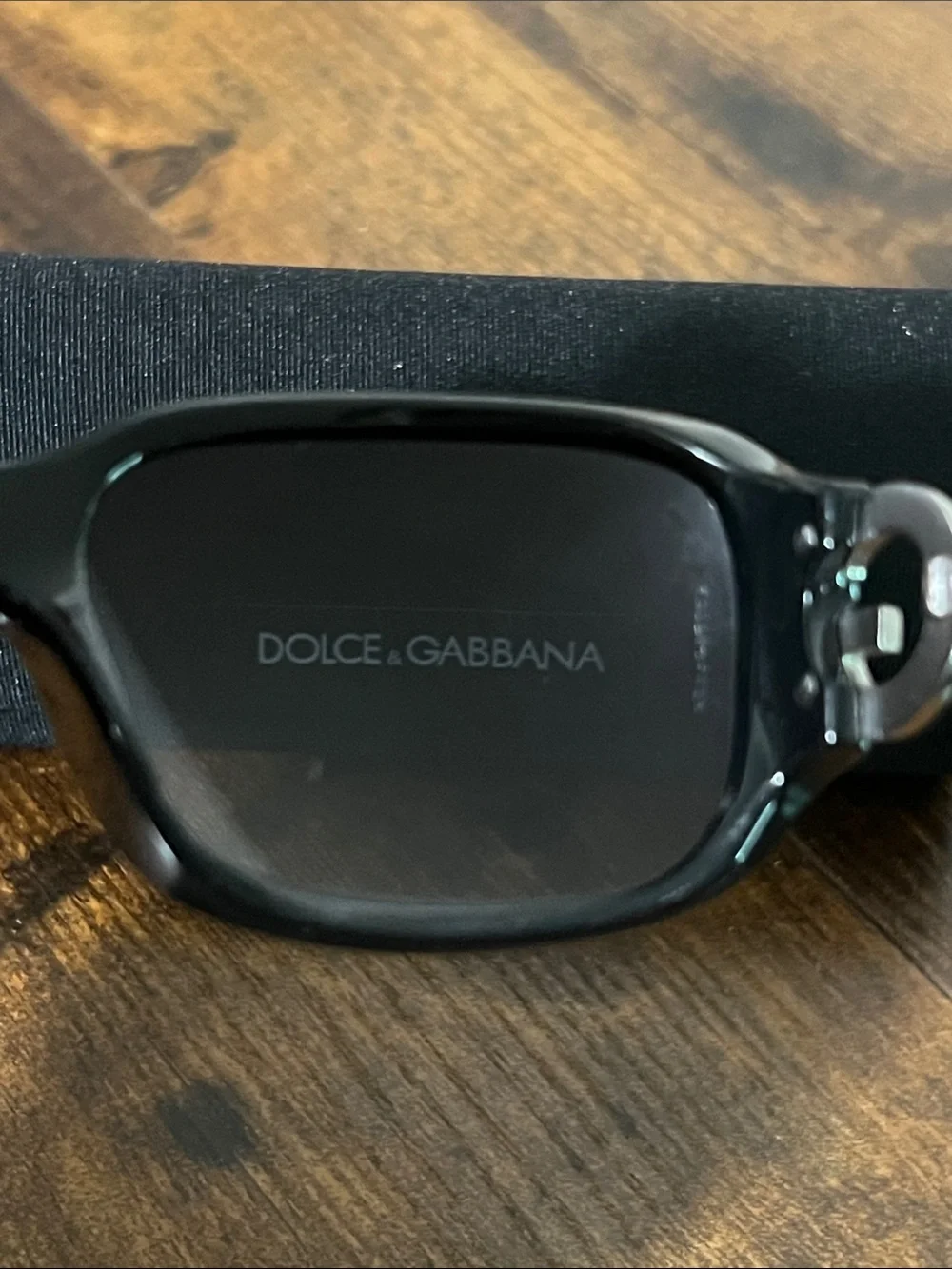 Dolce & Gabbana Black Sunglasses with Crystal DG Logo